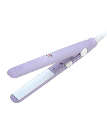 Mini Hair Straightener Travel Flat Iron 2 in 1 Hair Straightener and Curler Portable Ceramic Flat Iron with Smart 190 Constant Temperature for Curly Hair Straight Hair Hair Salon Use (Purple)