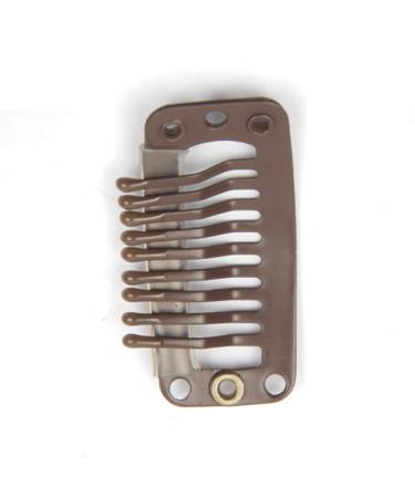 50pcs Stainless Steel Hair Extension Clips Wigs Combs + 2pcs Weaving Thread & Needles Set - Dark Brown - Buy Online on GoSupps.com