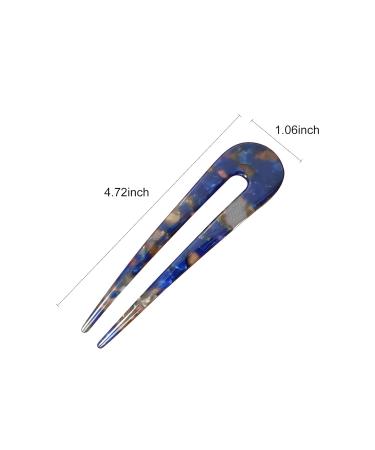 3 Packs Vintage French Style Tortoise U-Shaped Hairpins - Cellulose Acetate Hair Pins for Women and Girls Hairstyles (Tortoiseshell White, Tortoiseshell, Dark Blue) - Buy Online on GoSupps.com
