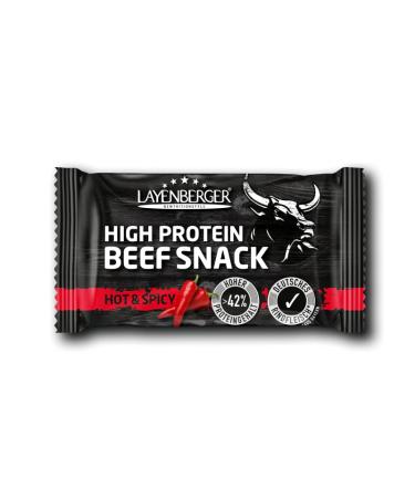 Layenberger High Protein Beef Snack - Hot & Spicy German Beef Protein Snack Pack of 10 (10 x 35g) - Ideal for Healthy Snacking - Buy Online on GoSupps.com
