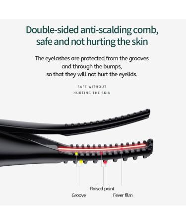 Xptieeck Heated Eyelash Curler 2 in 1 Clip-Type Eyelash Curler with Comb USB Rechargeable Portable Electric Eyelash Curler Easy to Use - Buy Online on GoSupps.com