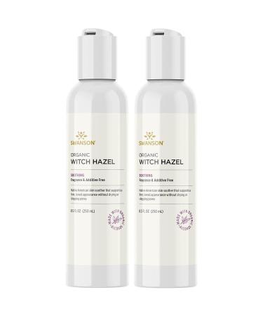 Swanson Natural Organic Witch Hazel Facial Toner 8.5 fl Ounce (250 ml) Liquid (2 Pack)
