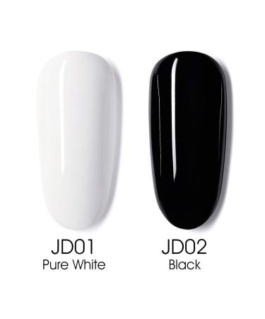 VENALISA 2Pcs 15ml Black White Gel Nail Polish Kit - Soak Off UV LED Nail Art for DIY Home Manicure & Salon Use - Buy Online on GoSupps.com