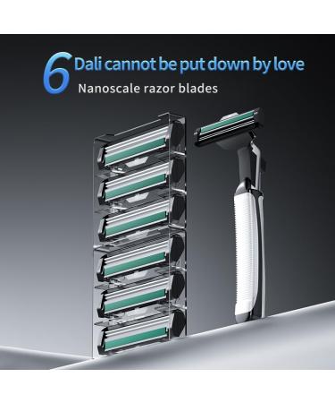 2-Blade Razor for Men - Dual Lubrication & Precision Trimmer 6 Cartridges Included | Premium Shaving Set in Black - Buy Online on GoSupps.com