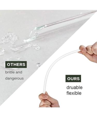 6 Straws and 1 Brush Reusable Straws Plastic Clear Reusable Straws - Buy Online on GoSupps.com