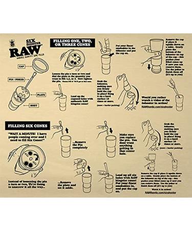 RAW Six Shooter | 1-1/4 Size | Loader/Filler for PreRolled Cones Includes Six American Rolling Club Tubes - Buy Online on GoSupps.com