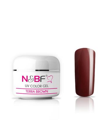 N&BF UV Farbgele 5ml Terra Brown/Braun |Color gel self -smoothing & acid -free |Colorgel medium viscos |Made in EU |Nail angel for nail design & nail art |Color gel for artificial nails