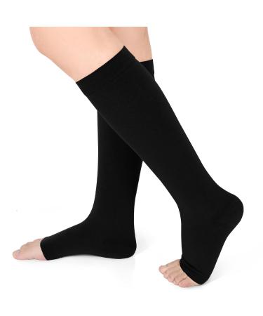 Evolyline Medical compression stockings women & men 20-30 mmHg class 2 compression socks thrombosis socks women flight support stockings women support pantyhose for varicose veins ankle black XXL