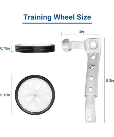 Ejoyous Adjustable Training Wheels for Kids Bikes - Fits 16-22 Inch Bicycles - Silver White - Buy Online on GoSupps.com