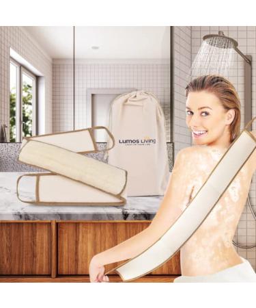 Lumos Living Premium Large Natural Loofah Exfoliating Back Scrubber for Shower (1 Pack)  Beige Piece 1.0