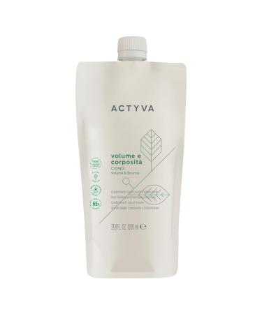 Kemon Actyva - Volume and Body Conditioner Volumizing balm for fine hair with flax seeds silicone-free - 1000 ml