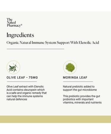 Natural Olive Leaf Supplements with Elenolic Acid & Moringa | High Strength Immune Support | Vegan | 60 Capsules - Buy Online on GoSupps.com