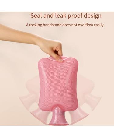 LUBOSE Hot Water Bottle 2000ml - Wool Covered Pink Plush for Warmth & Cold Compress - Buy Online on GoSupps.com