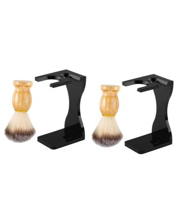 Frcolor 2 sets of razor brush shaving brushes for men soft hairstyle brush shaving shell shaving shell shaving brush holder bearing brush and stand household acrylic shaver shaving stand man shave wood