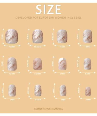 Sethexy Smokey Marble White False Nails - 24Pcs Glossy Collection for Women and Girls - Buy Online on GoSupps.com
