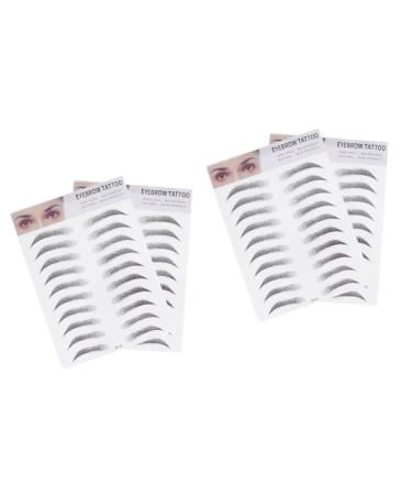 FOMIYES 4 Pcs 3d Eyebrow Stickers Water Proof Stickers Waterproof Sticker False Eyebrows Man Patch Cosmetic