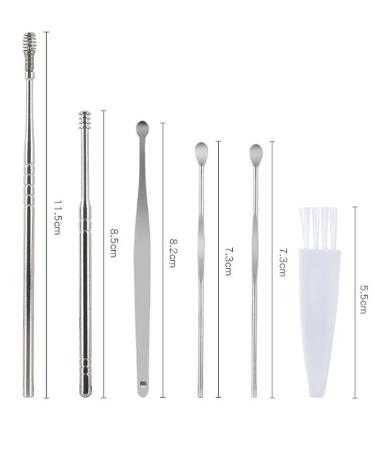 6 Pcs Stainless Steel Ear Wax Removal Kit - Portable Earwax Cleaning Tool Set for Humans - Buy Online on GoSupps.com