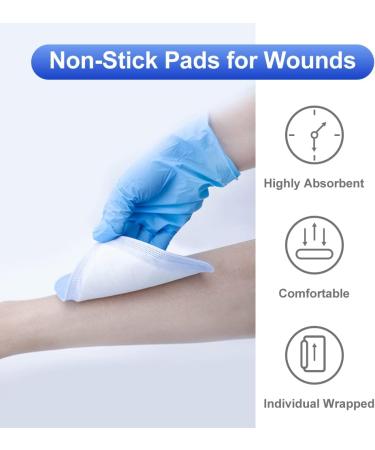 Niceful Super Absorbent Dressing 4 x 8 - Non-Stick Large Surgical Pads for Wound Care - 10 Individually Packed Dressings - Buy Online on GoSupps.com