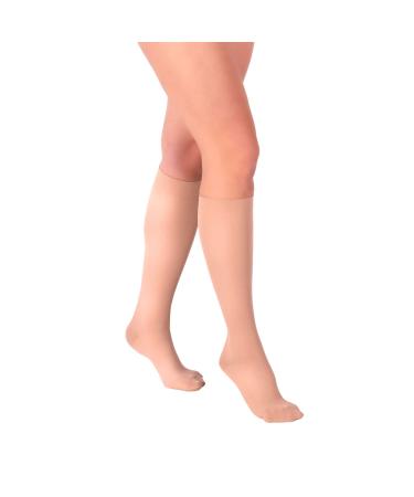 RIEMTEX compression stockings class 1 CCL1 support stockings for women and men closed tip black or beige classic series 7111 beige size 3