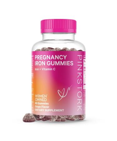 YHN Pregnancy Iron Gummies: Grape Prenatal Iron Supplement with Vitamin C 60 Gummies