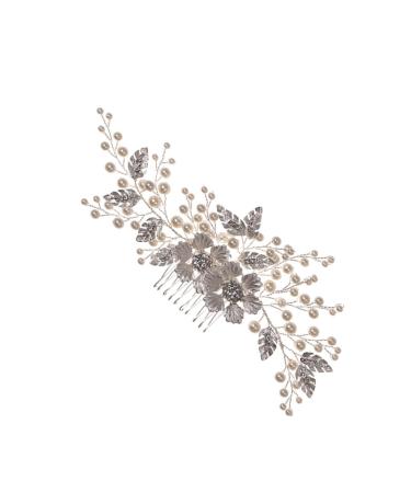 FRCOLOR Floral Headpiece comb hair for women wedding floral hair comb bling bridal hair clips hair comb for women Bridal Headdress Miss side Zinc alloy Vintage Bridal Hair