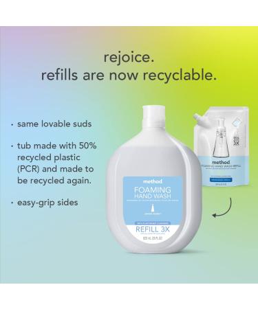 Method Foaming Hand Soap Refill - 28 oz, 4 Pack - Free + Clear, Recyclable Bottle - Buy Online on GoSupps.com