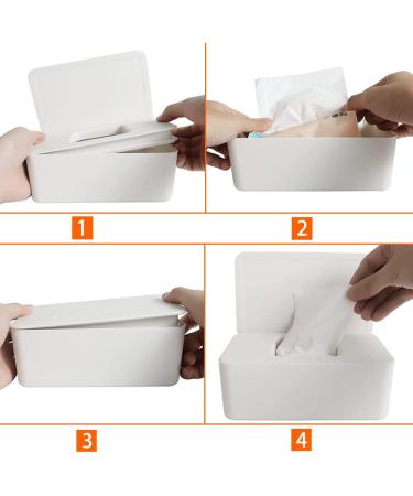 Buy 2-Piece Wet Cloth Box Set - Wet Wipes Donor Box & Napkin Holder with Lid | Perfect for Baby & Home Organization - Buy Online on GoSupps.com