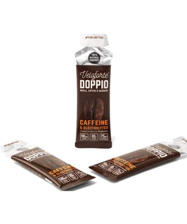 Veloforte Doppio Energy Gel Fast Releasing Energy 100% Natural & Delicious Energy Gels with 22g of Natural Energy and 75mg Caffeine Doppio Flavour (Maple Coffee & Guarana)