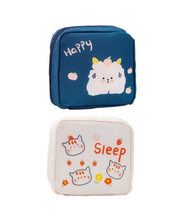 Woman Wallet 2pcs Napkin Storage Bag Zippered Wallets for Women Mini Wallet for Women Ladies Wallets Coin Purse Makeup Bag Large-capacity Menstrual Pad Pouch Coin