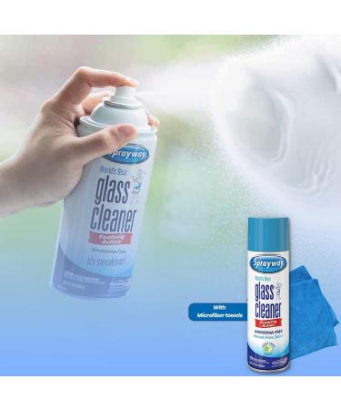 Sprayway Glass Cleaner with Bonus NikCatcher 16x16 Microfiber Cloth - 19 Oz Can - Buy Online on GoSupps.com
