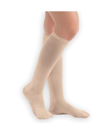 Collections Etc Women's Compression Socks Moderate 15-20 mmHg Tan Large Tan Large - Made in The USA