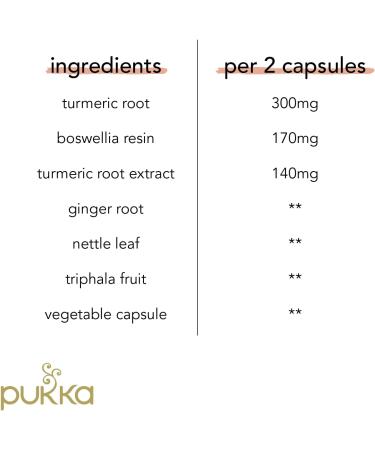 Pukka Herbs Turmeric Active Organic Supplement | Turmeric Ginger Boswellia Nettle | Supports Active Lifestyle | 60 Capsules - Buy Online on GoSupps.com