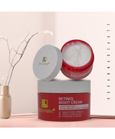 Roxanna Retinol Cream for Face 50ml Anti Wrinkle Cream Retinol Moisturizer - Retinol Face Cream and Deep Skin Anti Aging Cream Best Night Cream for Women with peptide hyaluronic acid vitamin e - Buy Online on GoSupps.com