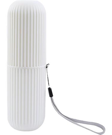 Travel Toothbrush Case & Container | Multifunctional Toothbrush & Toothpaste Set for Camping Business & School | White Travel Storage Solution - Buy Online on GoSupps.com