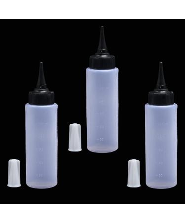 Neikafan 3 Pcs Hair Oil Applicator Bottle 150ml Plastic Oil Bottle for Hair Squeeze Oil Applicator Bottle with Tip Hair Dye Kit Bottle for Salon Hair Care Coloring