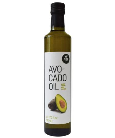 NBF Mexico Extra Virgin Avocado Oil (17.2 Fl Oz) 100% Pure Cold Pressed Unrefined Glass Bottle from Mexican Avocados Cooking Oil Keto & Paleo Friendly 17.2 Fl Oz (Pack of 1)