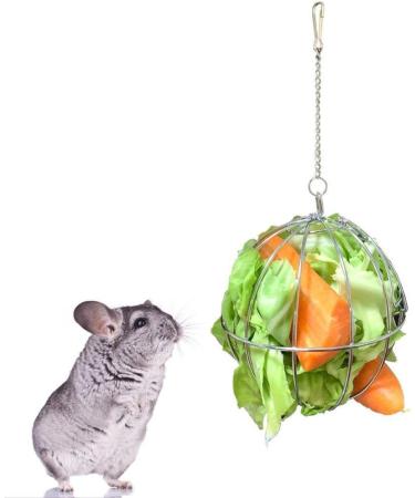 Fewao Stainless Rabbits Feeding Grass Ball Sphere Treat Hay Feeder Dispenser Hanging Ball Rabbit Chinchilla Guinea Pig Chicken Toys for Small Animals - Buy Online on GoSupps.com