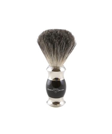 Edwin Jagger Pure Badger Badger Hair Shaving Brush - Ebony imitation handle ring and end caps nickel plated