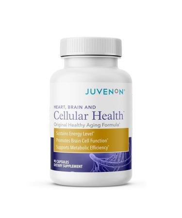 Juvenon Cellular Health | Heart Brain Supplement with Acetyl L-Carnitine and Biotin - Supports NAD+ Function Energy Production Mood Revitalized Metabolism Mental Focus & Clarity (90 Capsules)