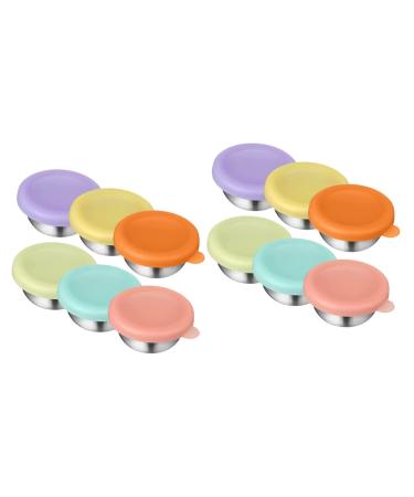 OUNONA Stainless Steel Sauce Cup 12 Pcs Salad Dressing Container Stainless Steel Seal Salad Bowl Stainless Steel Sauce Cups