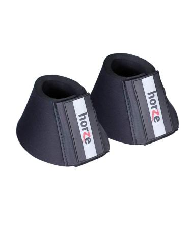 HORZE Horse Bell Boots ProBell Jumping Boots with Velcro Fastener Set of 2 Black XXL XXL Black