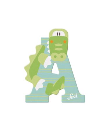 Sevi 83001 Tier wooden letter A - Alligator door letters for children's room ABC learning toys made of wood educational toys for children from 3 years letters sorted pink / yellow / blue - Buy Online on GoSupps.com