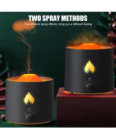 Flame Aroma Diffuser Humidifier 180ml - Noiseless Essential Oil Diffuser for Home Office & Yoga - Black with Auto Shut-Off - Buy Online on GoSupps.com