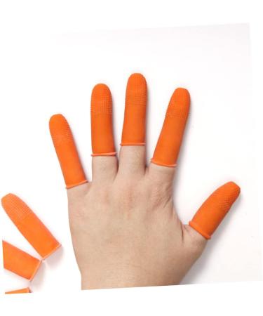 VICASKY 100pcs Artisan Nail Stamp Set - Orange Color Finger Covers for Crafts & Protection | Ideal for Teachers & Artists - Buy Online on GoSupps.com