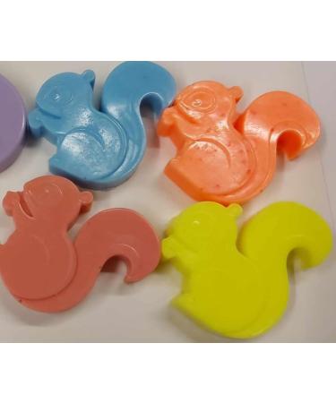 4x mini squirrel soap 5x0.5cm soaps fragrance free colours will vary