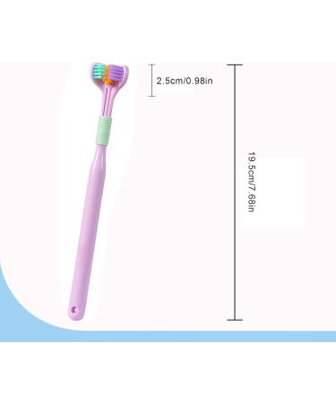 Three-Page Toothbrush with Soft Bristles | Macaron Design | V-Shaped Non-Slip Handle for Adults | Optimal Dental Care & Cleaning in Violet - Buy Online on GoSupps.com