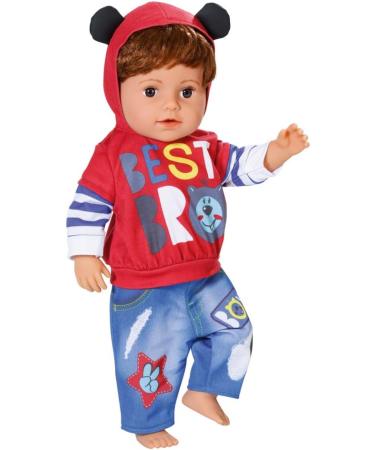 Baby Born Boy Outfit 43 cm for Toddlers 3+ - Easy for Small Hands - Includes Hoodie, Trousers & Hangers - Buy Online on GoSupps.com