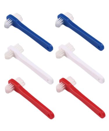 Iwowhero 6st double-headed toothbrush simple prosthesis brush Small toothbrush denture denture denture brush false teeth cleaning brush cleaning tool dentures hard 1 piece (1 Pack)