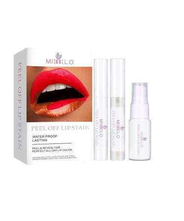 SHEEYOON Peel Off Lip Stain Peel & Reveal Lip Tint Long Lasting Waterproof Matte Lip Color (Red)