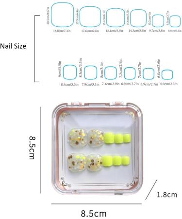 AJTUTUS French Tips Press on Toenails Fashionable Short Square Toe Stick on Colorful False Toe s for Women and Girls - Buy Online on GoSupps.com